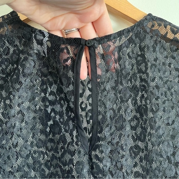 NWT H&M Lace Leopard Print Short Sleeve Top - Picture 5 of 8
